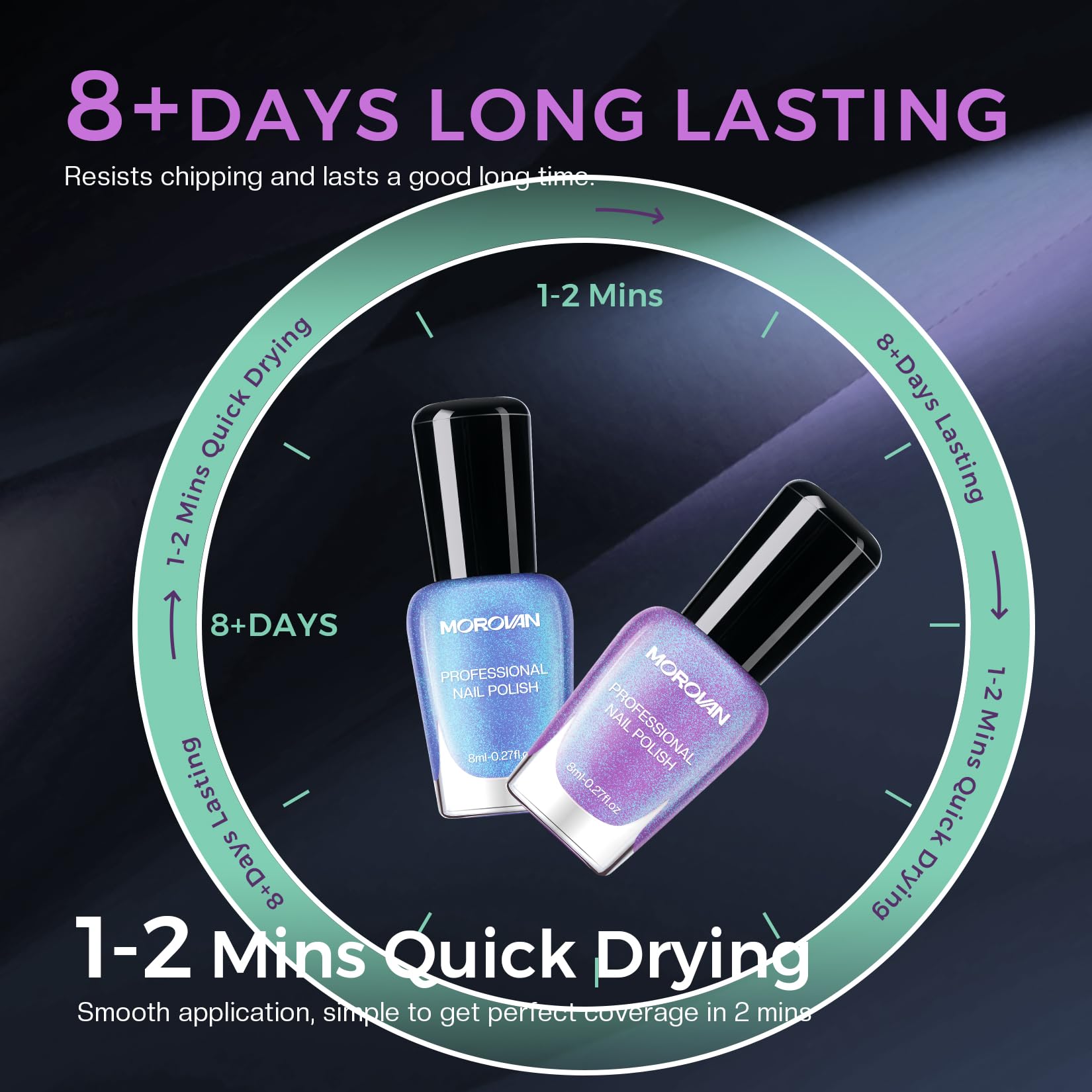 Morovan low-odor formula gentle on nails and safe for daily use.