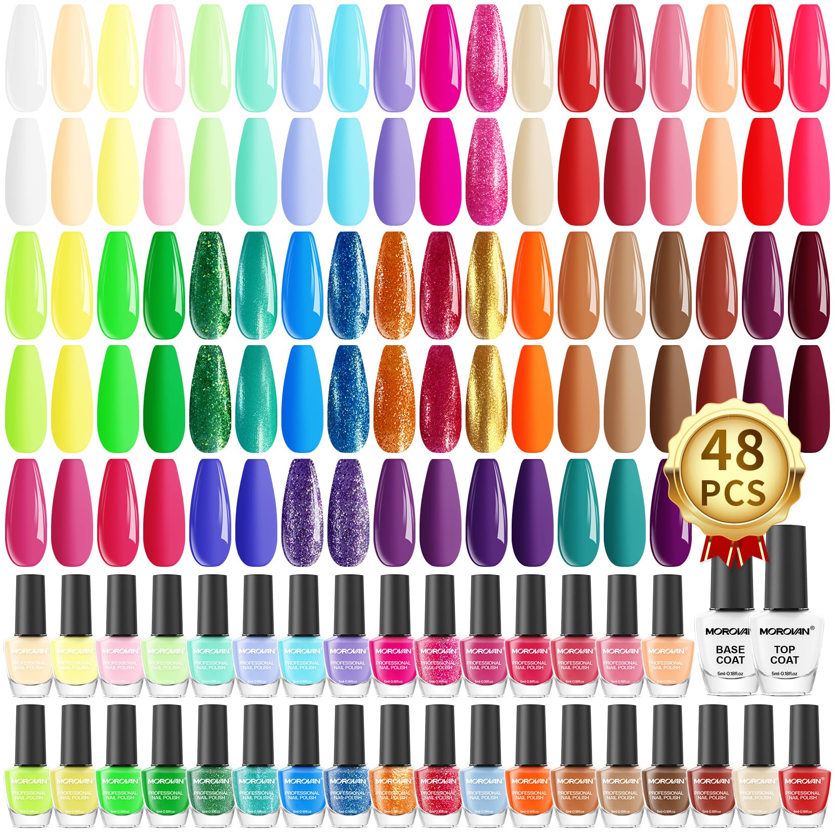 Morovan nail polish set 48pc collection offers versatile colors for daily wear and special occasions.