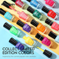 Morovan Nail Polish Set air-dry bottles show no-lamp needed, quick glossy finish.