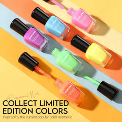 Morovan neon nail polish set dispense action demonstrates easy, mess-free application.