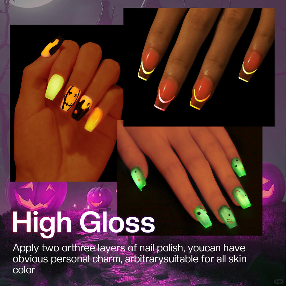 Morovan Neon Nail Polish Set gentle formula highlights nail-friendly protection.