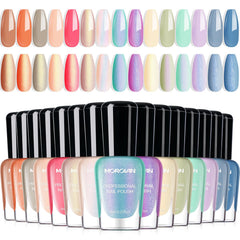 Morovan pearl-nail-polish-set mermaid-glitter bottle offers iridescent shimmer for elegant looks.