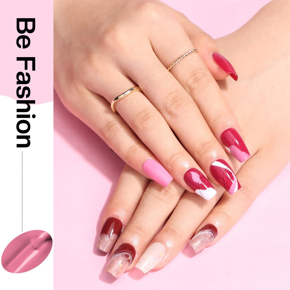Morovan Rose Nail Polish Set swatches illustrate high-coverage, glossy pigments.