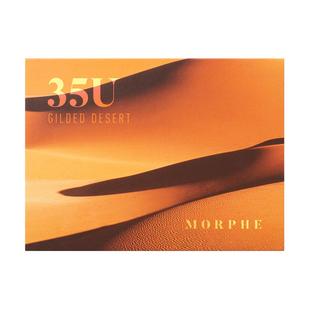 MORPHE 35U Desert Artistry palette swatches closeup showing deep metallics for evenings