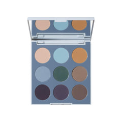 MORPHE 9C Matte Essentials palette open with cool-toned mattes for versatile eye looks.