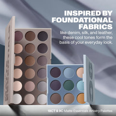 Morphe 9C matte pans closeup highlights cool-toned shades and rich payoff.