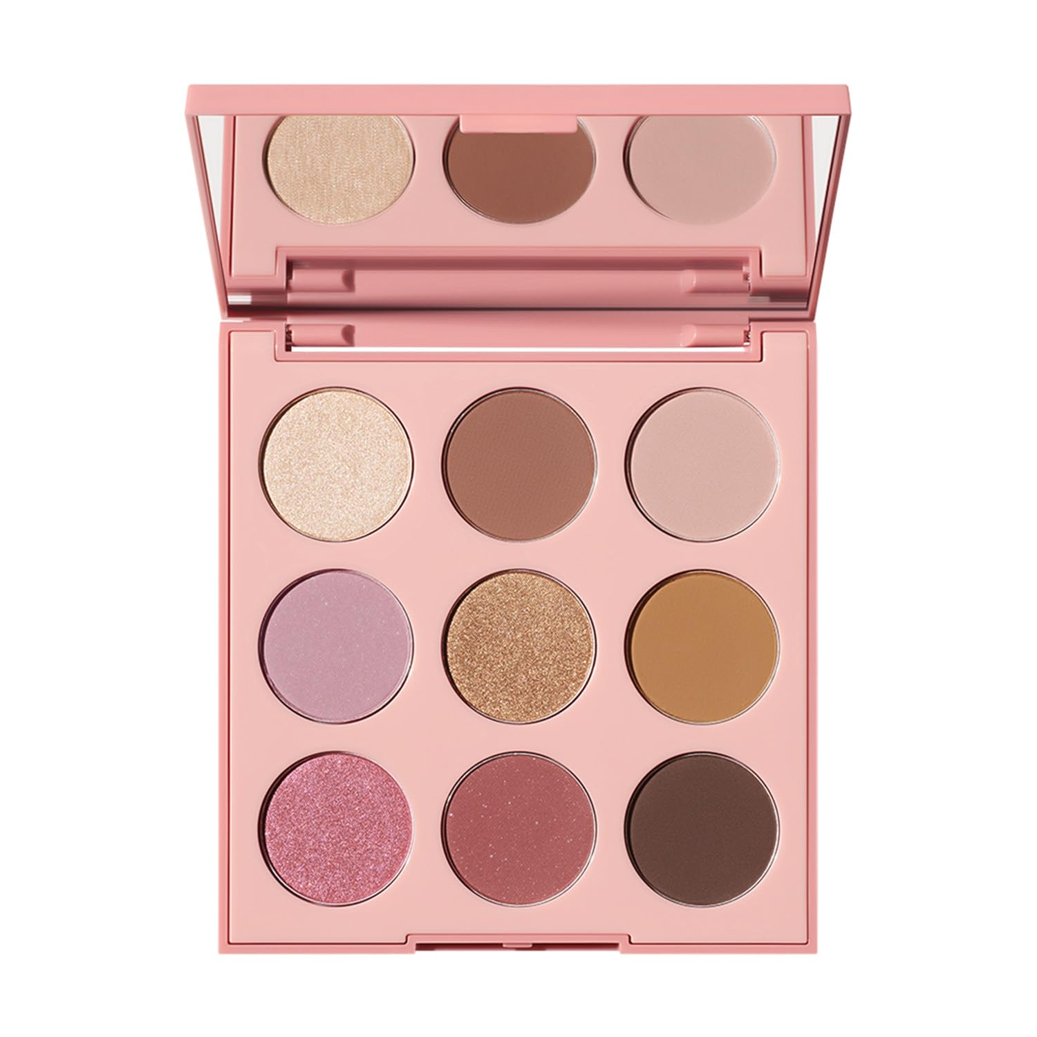 Morphe 9G Sunrise Glow palette open showcases warm neutrals for versatile daytime looks.