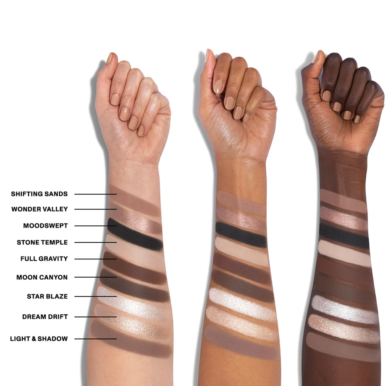 Morphe 9M Midnight Dune bronze-taupe-look demonstrates buildable color for subtle to bold looks.