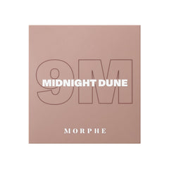 Morphe 9M Midnight Dune swatches closeup highlight rich matte and shimmer payoff.