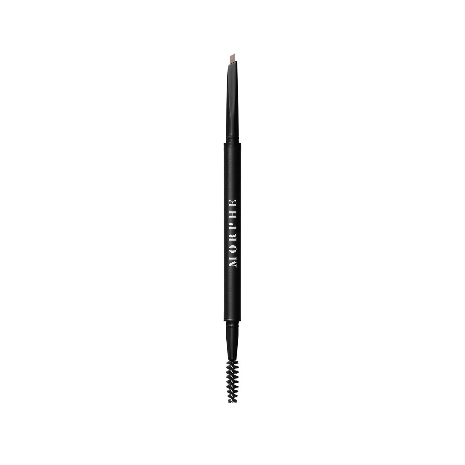 Morphe Definer Brow Pencil Latte close-up shows precise slanted tip for shaping.