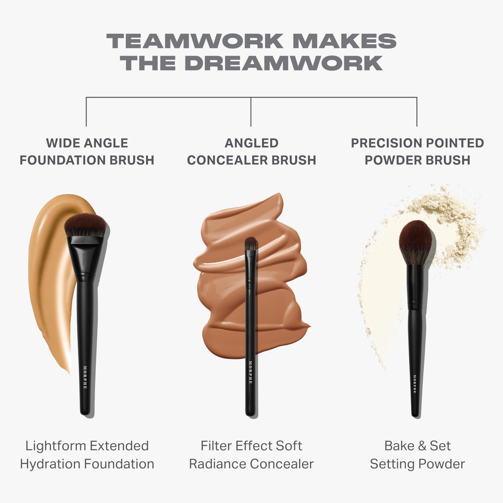 MORPHE MUA Life contour and highlighter brush in use.