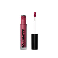 Morphe Soulmatte Velvet Lip Mousse application swatch shows bold color payoff.