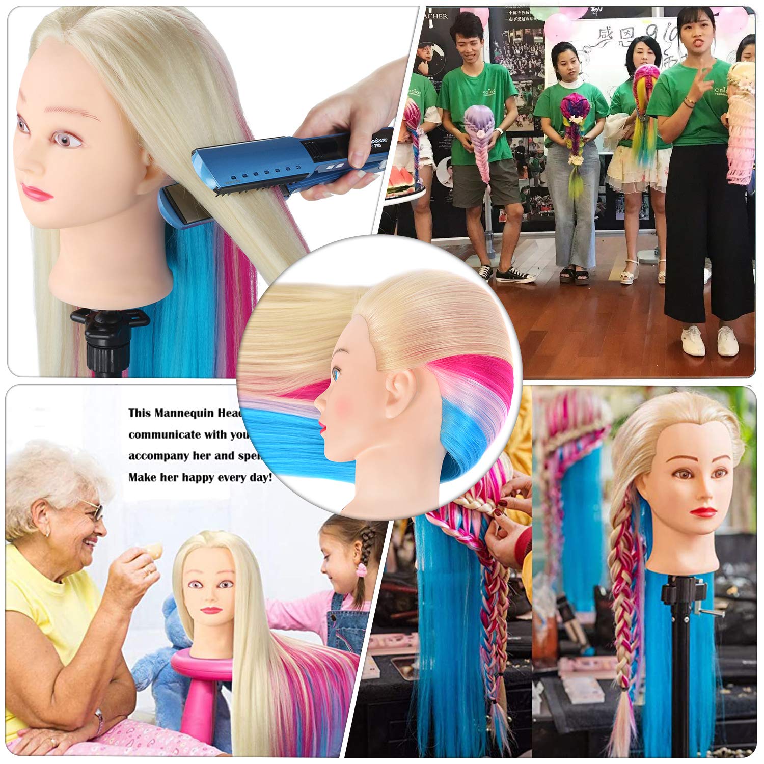 MORRIS gift-ready hairdressing student head for classroom training.