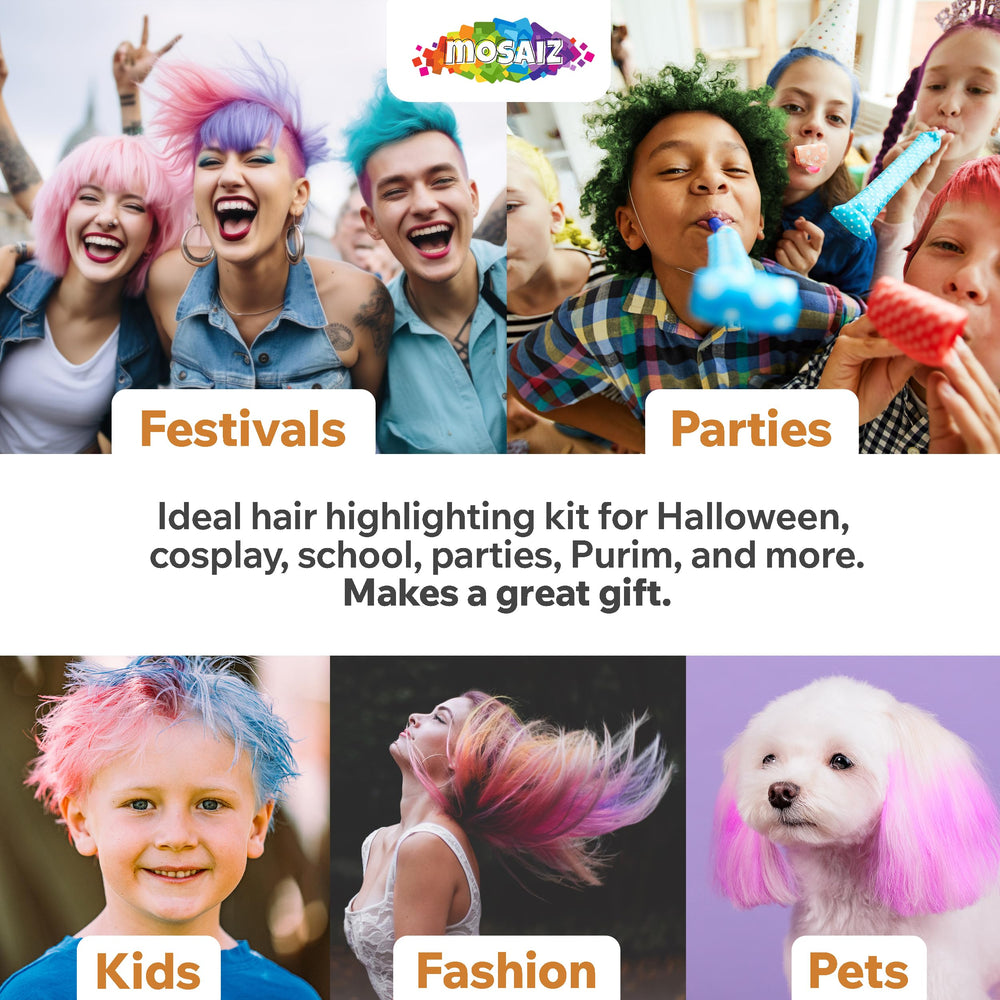 Mosaiz hair chalk with metallic shimmer for vibrant looks