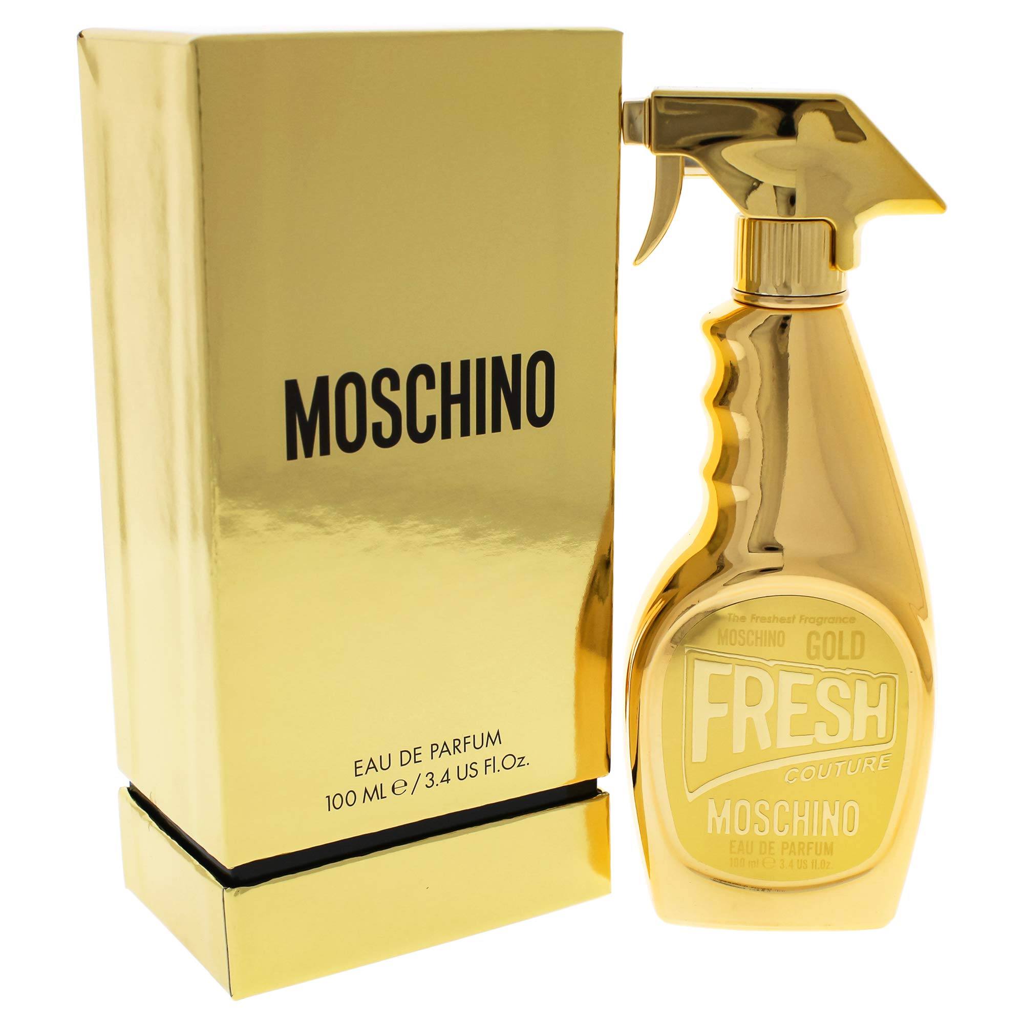 Moschino Gold Fresh Couture floral notes—red orchid petals, gardenia, water lily for evening wear.