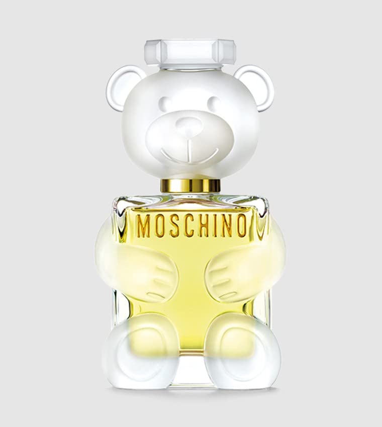 Moschino Toy 2 gold-band detail highlights luxe branding and elegance.