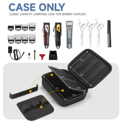 MOSLA hard barber accessories case back view with sturdy handle for travel convenience