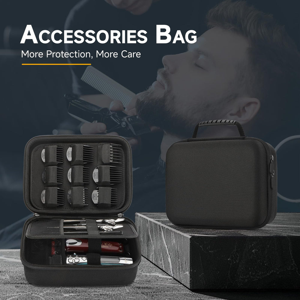 MOSLA hard barber accessories case zipper action demonstrating smooth operation
