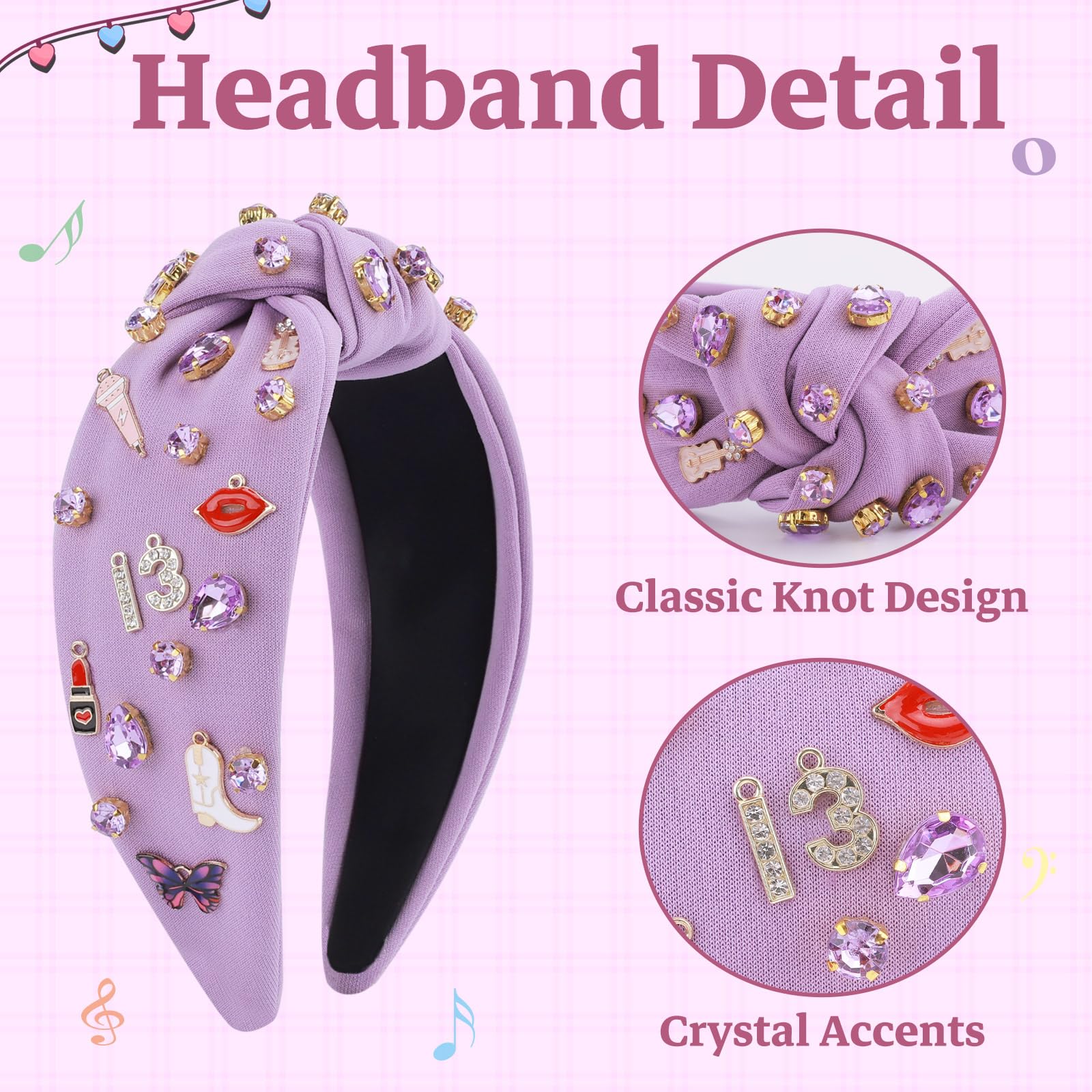 MOSOTECH crystal embellished top knot headband adds casual outfits with chic sparkle