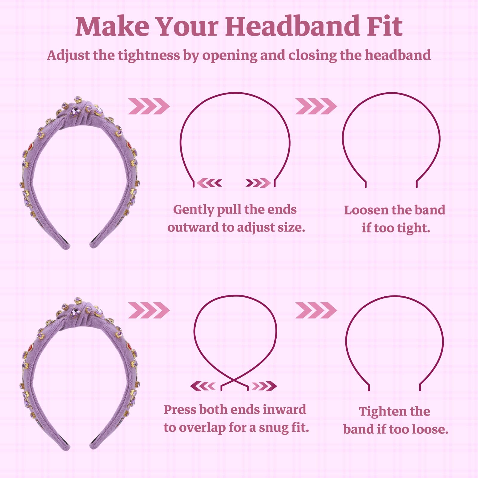 MOSOTECH knotted headband non-slip design keeps hair in place all day