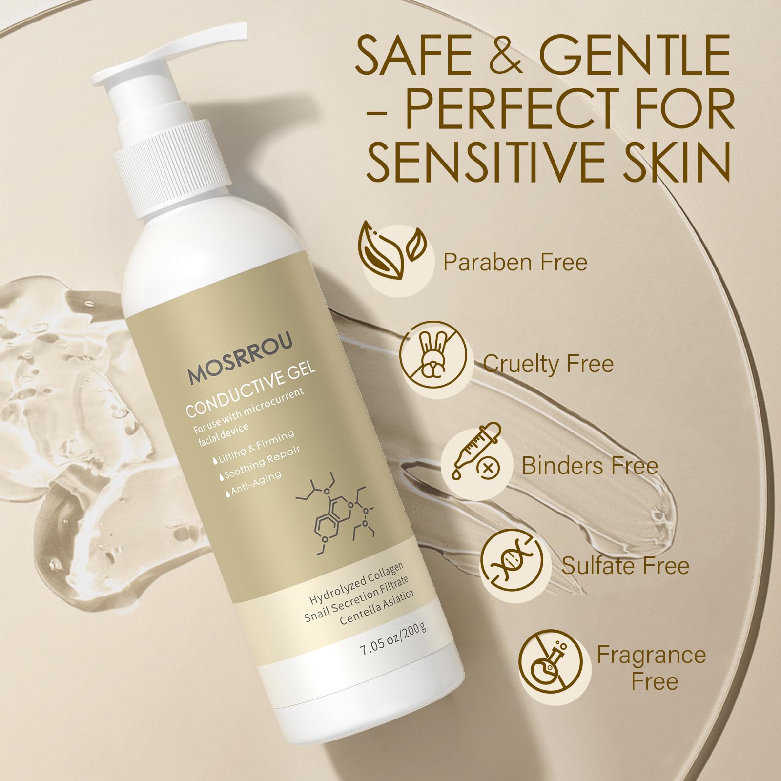 MOSRROU device-compatible gel suitable with most facial devices.