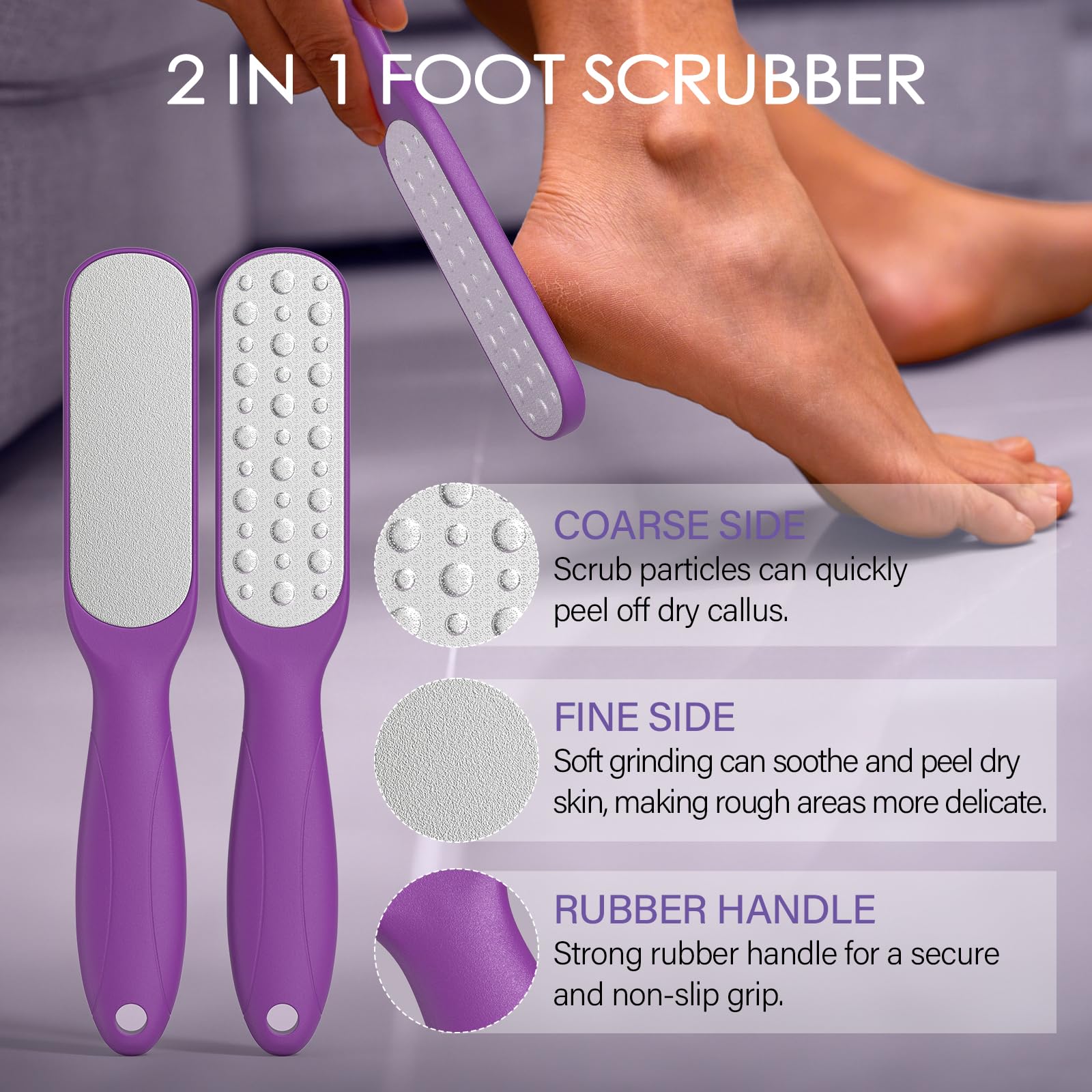 MOSRROU dual-sided callus remover provides precise exfoliation and smoothing.