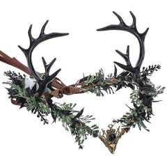 MOSTORY light-up elf crown with black antler headpiece for cosplay and photoshoots.