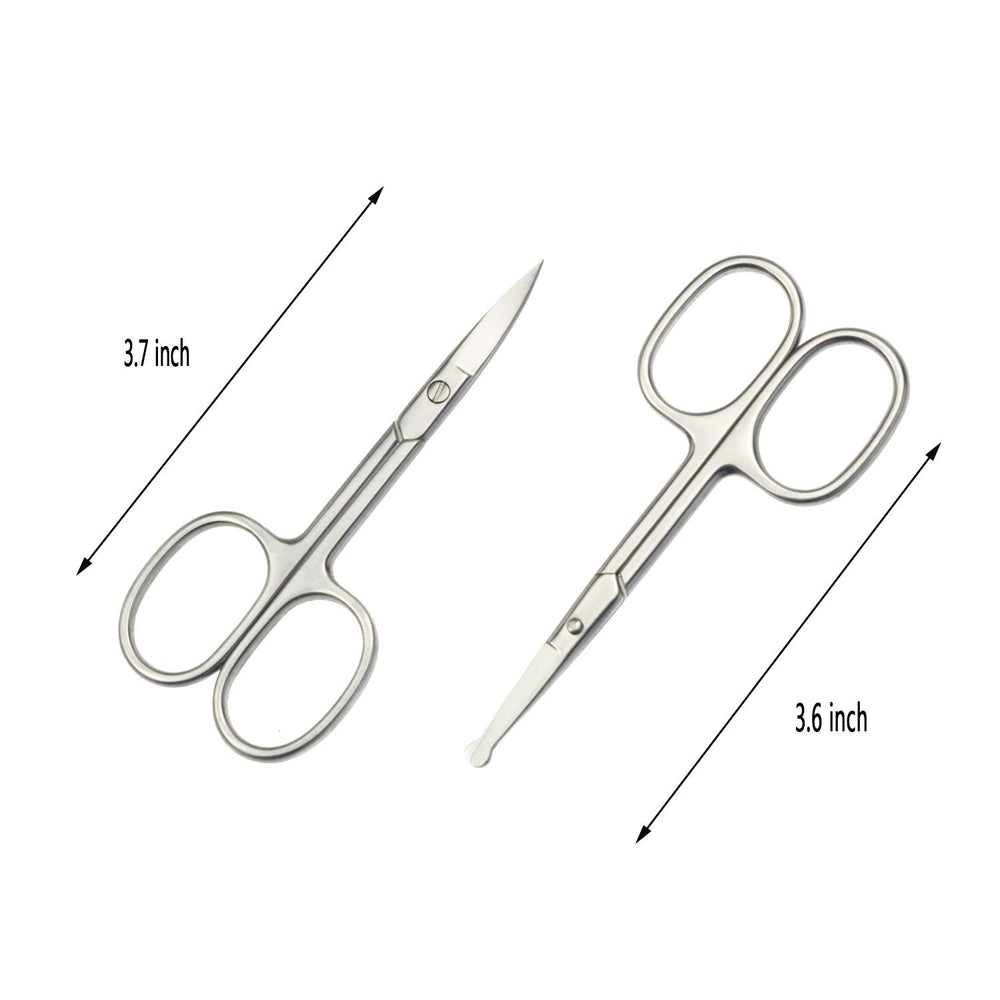 Motanar curved-tipped scissors ideal for precise eyebrow shaping and facial hair detailing.