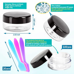 MotBach 10g cosmetic jar close-up with secure black lid.
