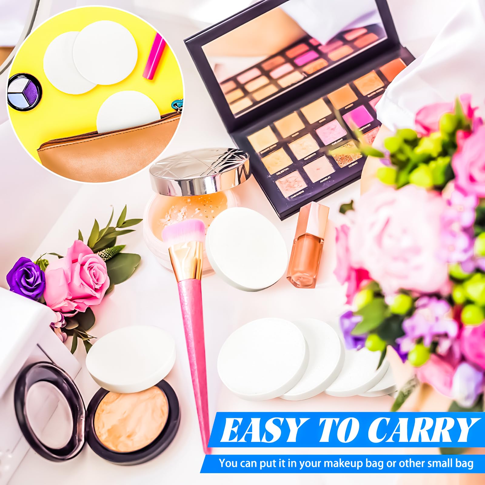 MotBach esponjas de maquillaje redondas para un acabado suave que se adapta a la piel.