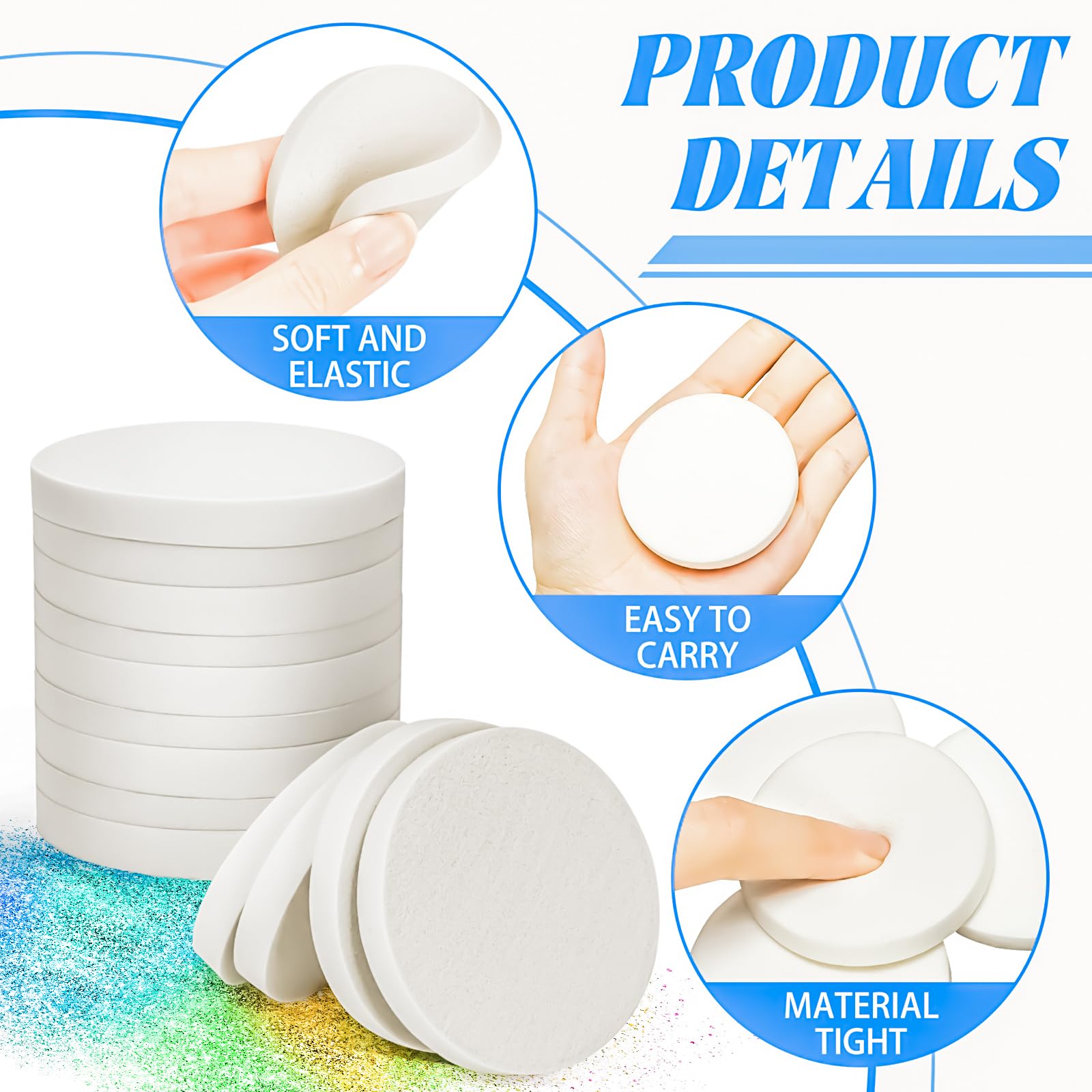 MotBach esponjas compactas y portátiles para retoques en cualquier lugar.