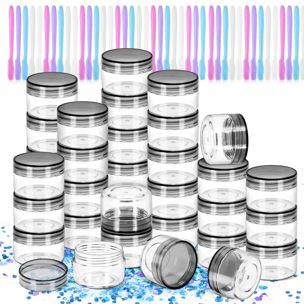 MotBach plastic jars offer durable, reusable storage for small cosmetic quantities.