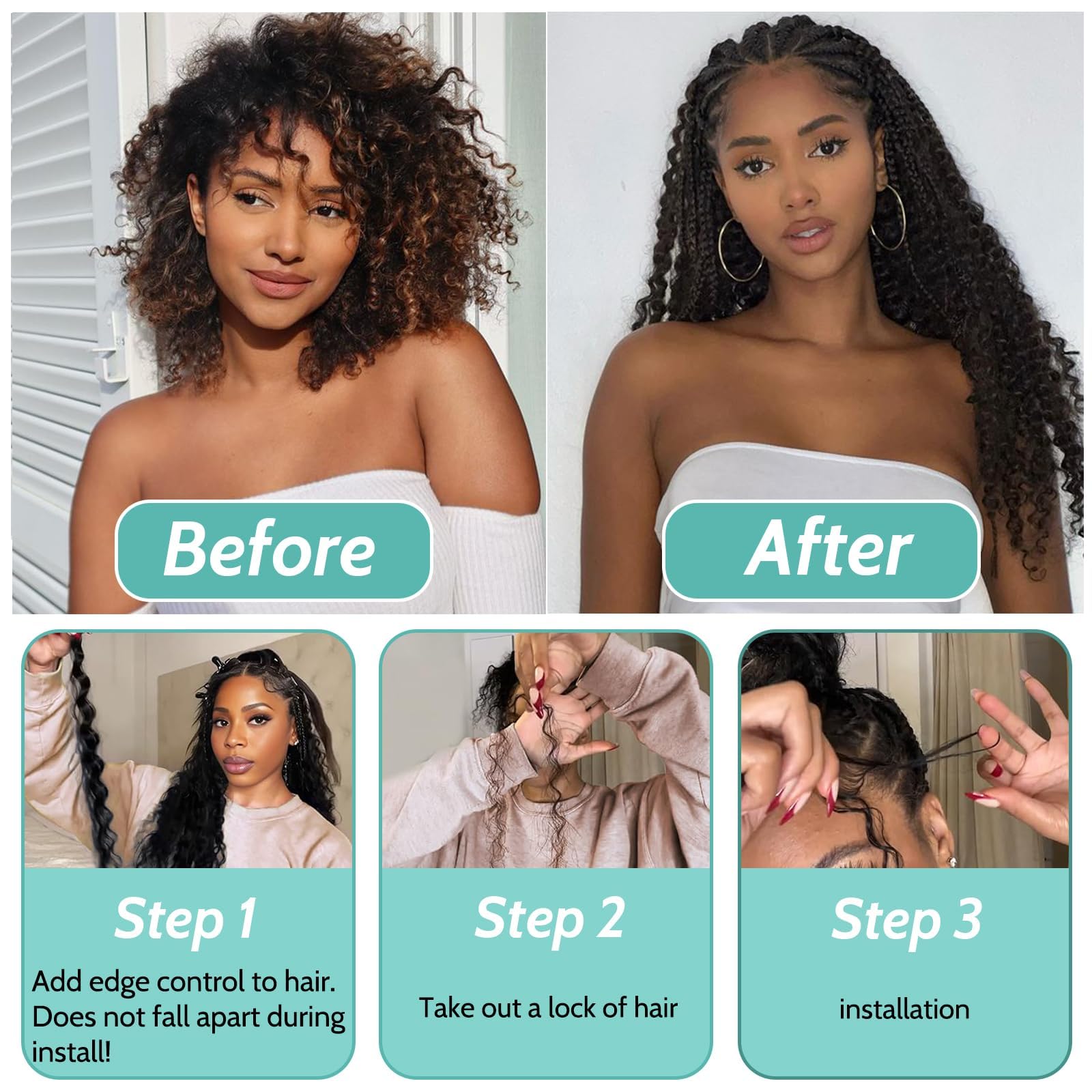 MOTFIN boho-locs curly hair ideal for protective styles