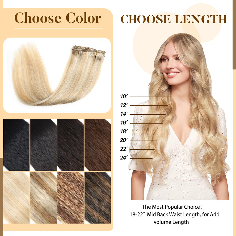 MOTFIN eight-piece full-head clip-in extensions for complete coverage with ease.