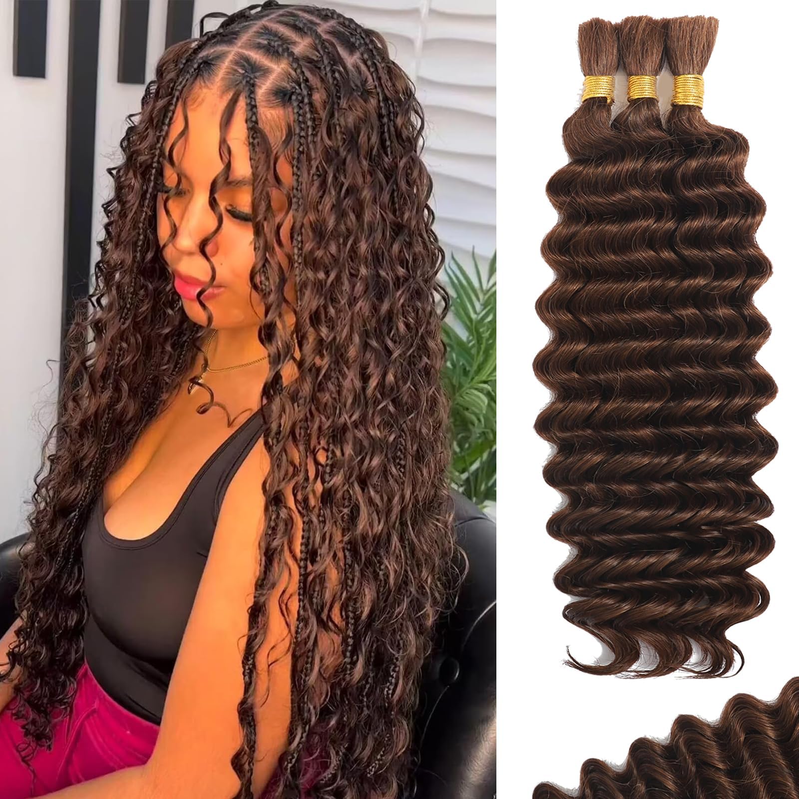MOTFIN 110g 20inch deep-wave hair for premium boho braids