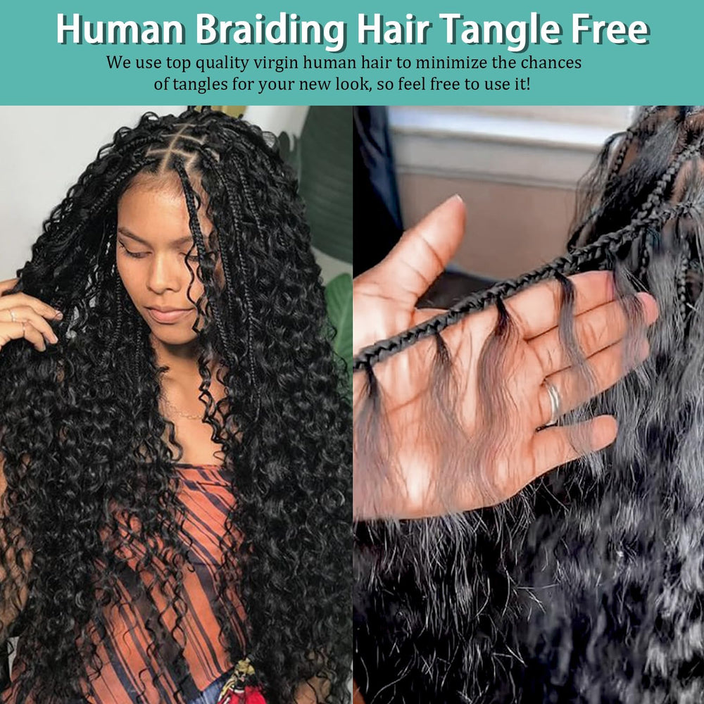 MOTFIN knotless-braids boho hair close-up showing smooth texture