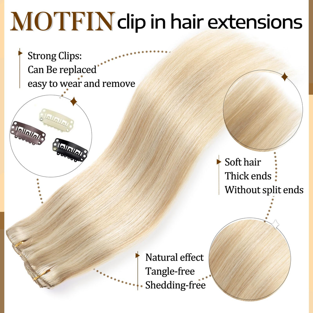 MOTFIN Remy hair close-up shows soft natural texture for seamless blending.