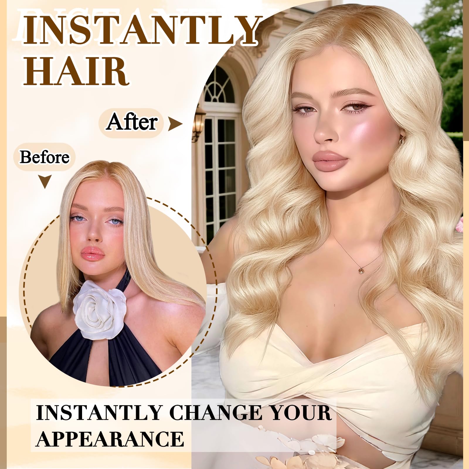 MOTFIN silicone-backed clips protect scalp and prevent slippage during wear.