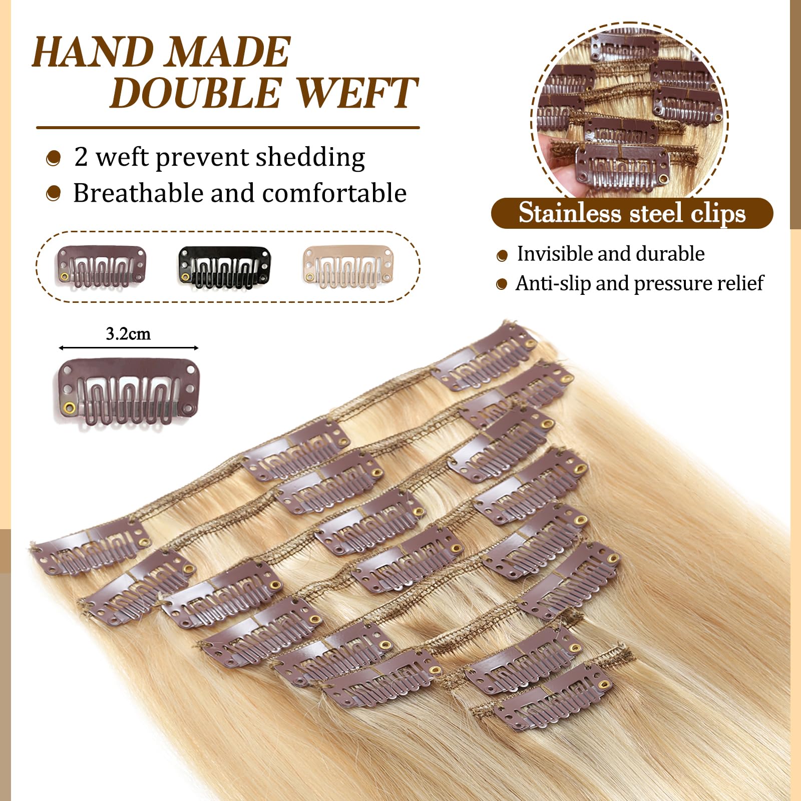MOTFIN wedding-look clip-in extensions add volume for special occasions.