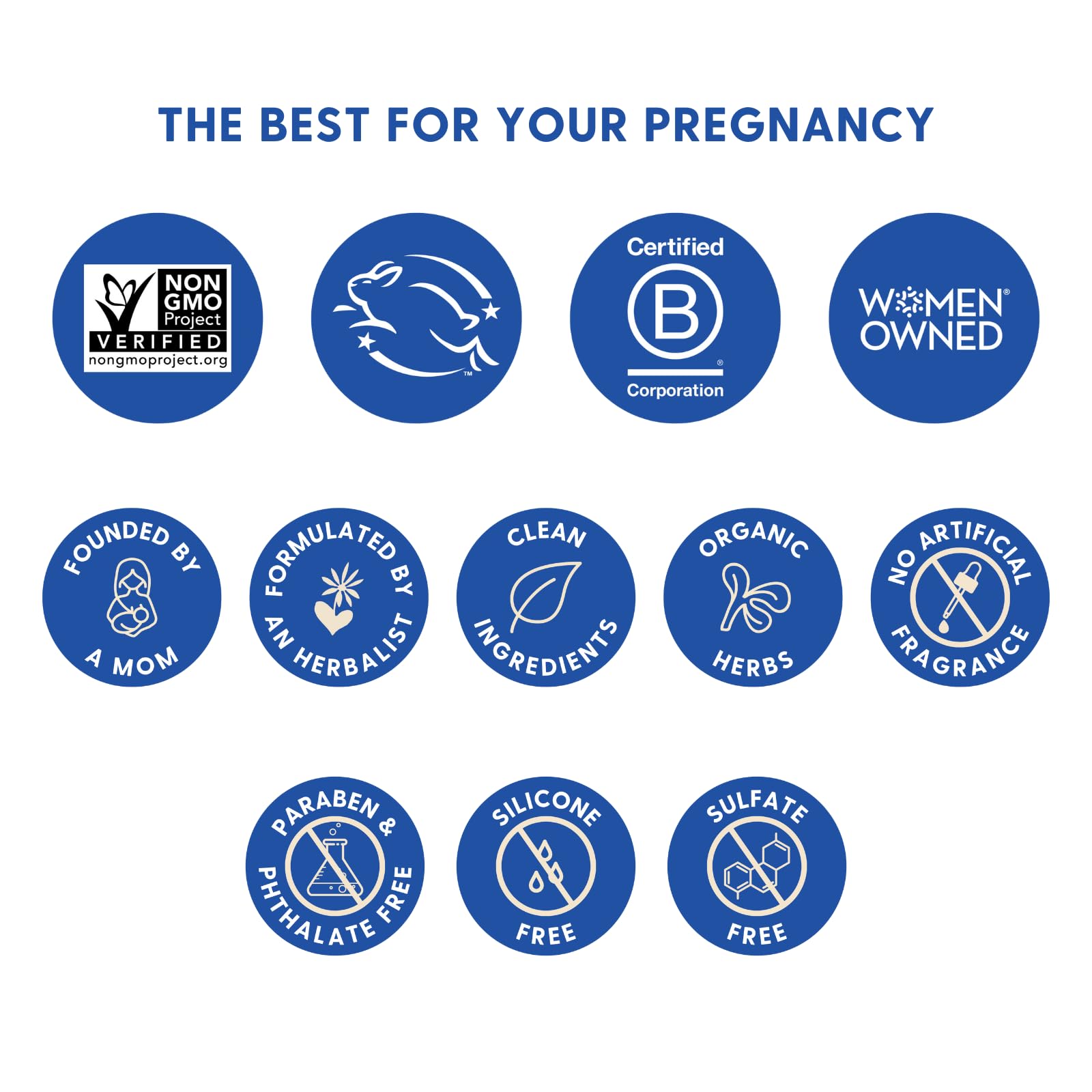 Motherlove Pregnant Belly Oil vegan label confirms plant-based formula for expectant moms.