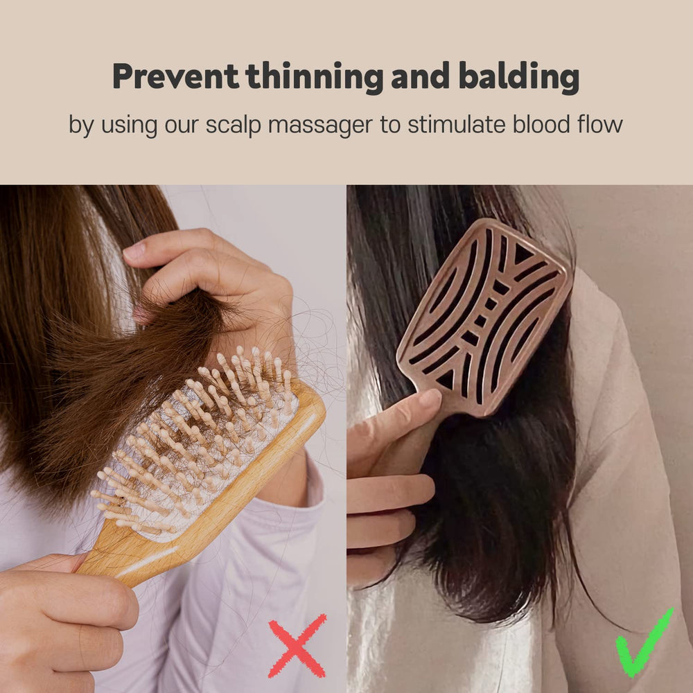 Mother's Corn Yao Boar Bristle Brush ventilated design enhances airflow during styling.