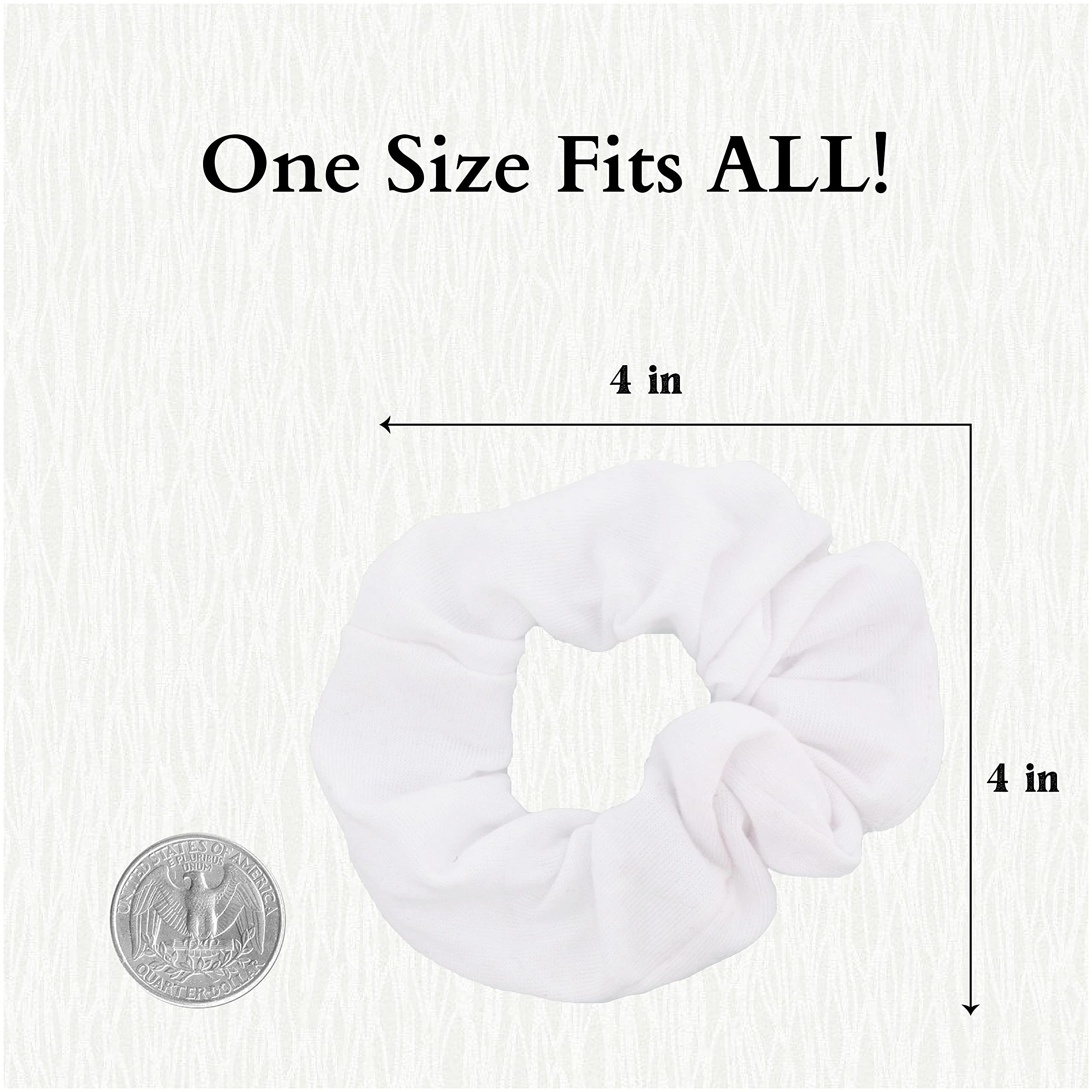 Motique Accessories solid scrunchies white packaging shot shows gift-ready presentation