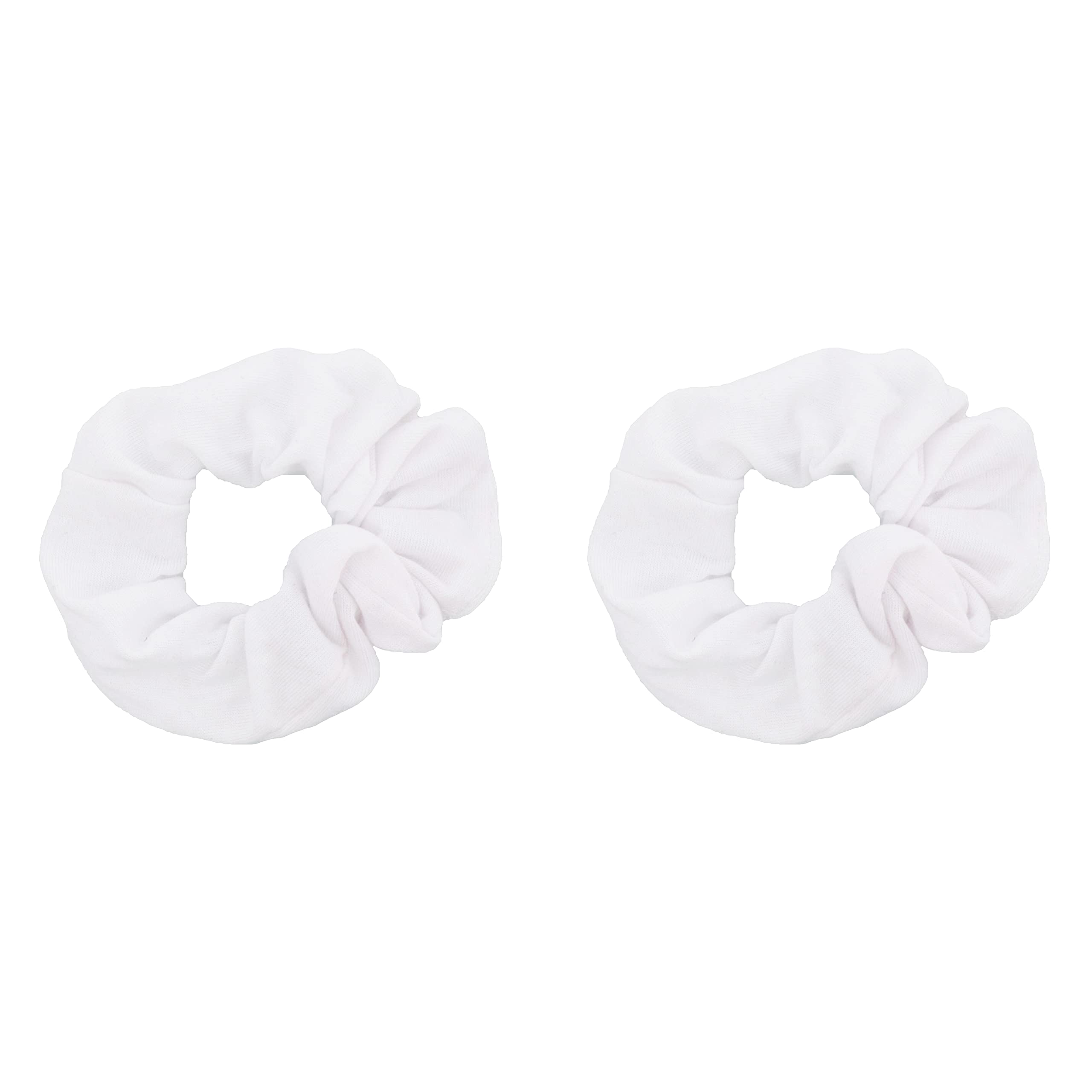 Motique Accessories solid scrunchies white set ready for everyday wear and gentle hold