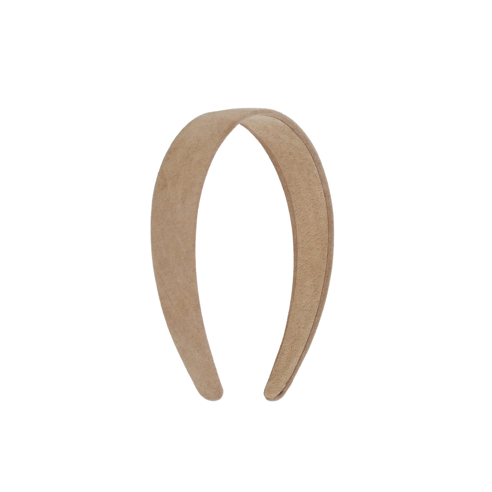 Motique Accessories suede-like headband in beige for comfortable all-day styling.