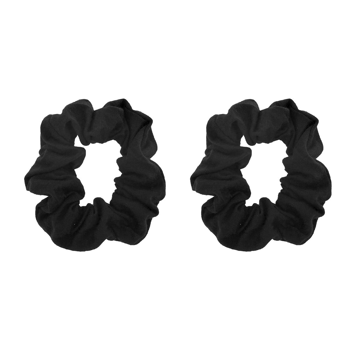 Motique solid scrunchies black pack front; gentle hair hold for daily wear