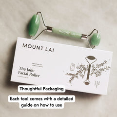 Mount Lai De-Puffing Jade Roller eases jaw tension.