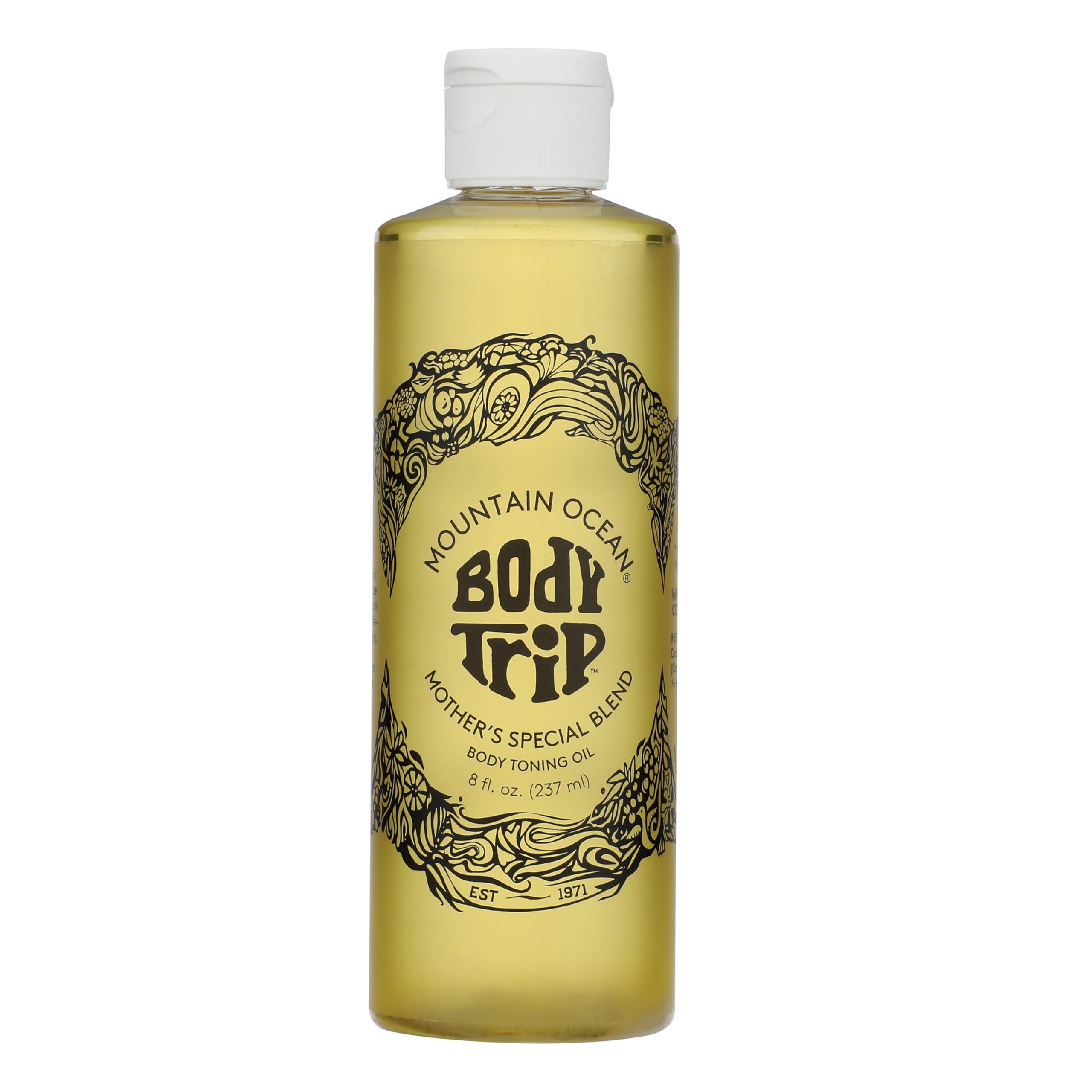 Mountain Ocean Body Trip Mother's Special Blend bottle for deep hydration and stretch mark support.