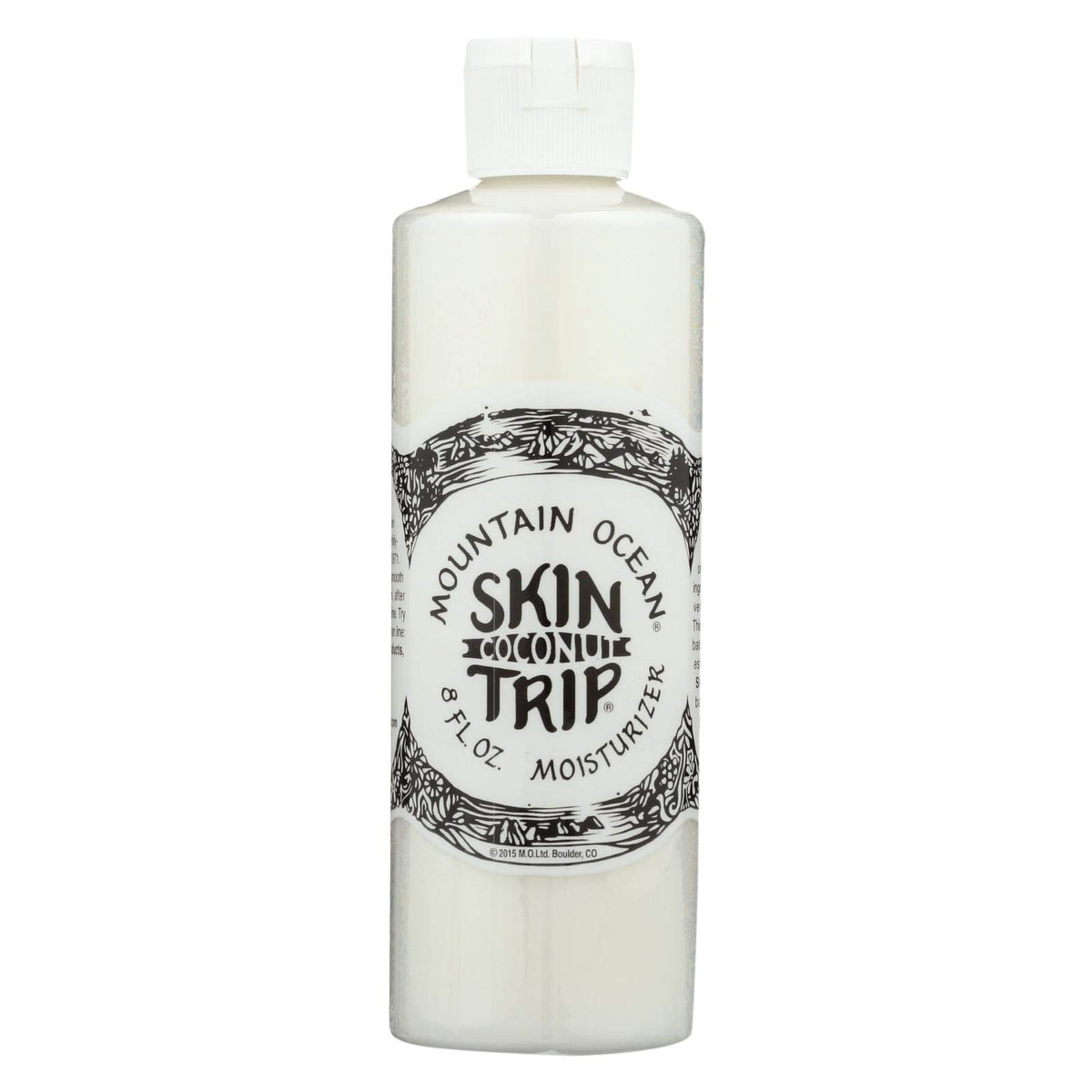Mountain Ocean Coconut Skin Trip Moisturizer bottle promotes dry-skin hydration and smooth moisturized skin