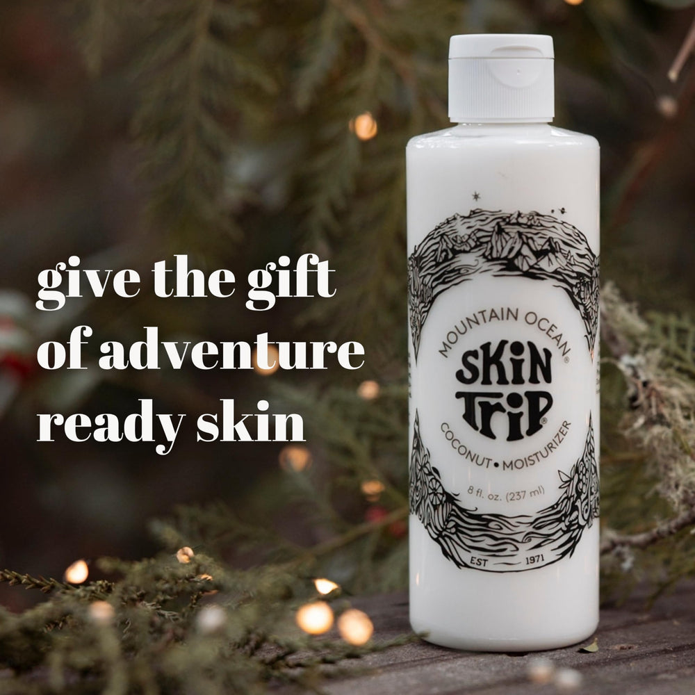 Mountain Ocean Skin Trip coconut body lotion dispense-view demonstrates easy, mess-free application