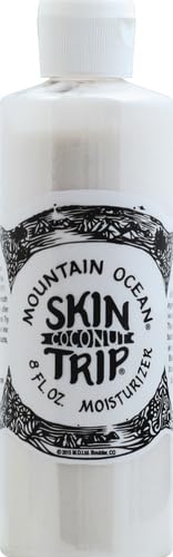 Mountain Ocean Skin Trip shows coconut oil and aloe vera blend for soothing skin.